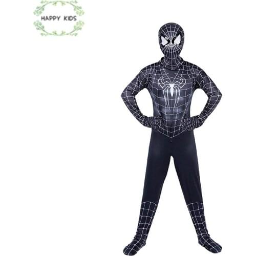 Cosplay Jumpsuit Black Bodysuits Halloween Costume Boys 4-9T Jumpsuits With mask DLY525