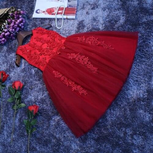 Toddler Red Baby Baptism Dress Bead Lace Princess Infant Wedding Gown Big Bow 1 Year Baby Girl Birthday Dress Kids Party Wear