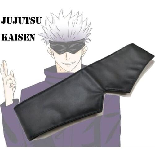 Jujutsu Kaisen Gojo Satoru Mask Blindfold Anime Prop Black Soft Leather Eyewear for Cosplay