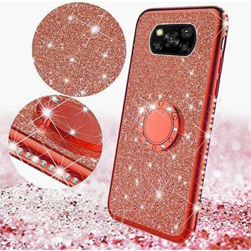 Glitter Bling Diamond Case For Xiaomi POCO X3 F3 F2 Mi 11 Mi 10T Lite 5G Redmi Note 10 Pro 10S 9S 8A 8T 9A 9AT 9C NFC Soft Cover