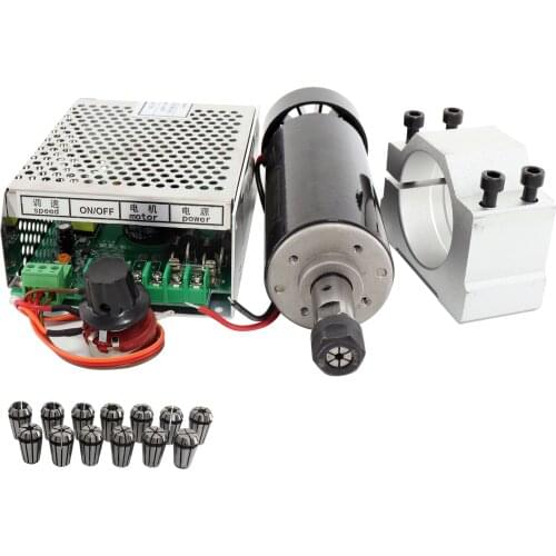Mini motor 500W Kit + power supply fixture ER11 dc chuck diameter 52mm CNC engraving milling air cooling spindle 500w