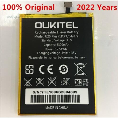 Mobile phone battery OUKITEL U20 plus battery 3300mAh Original battery High capacit Mobile Accessories OUKITEL phone battery