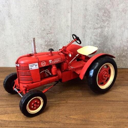 Car-Model Tractor Vintage Ironwork Models Furnishing Articles Tin Retro Crafts Gifts Handicraft Bar Decoration Modelcar
