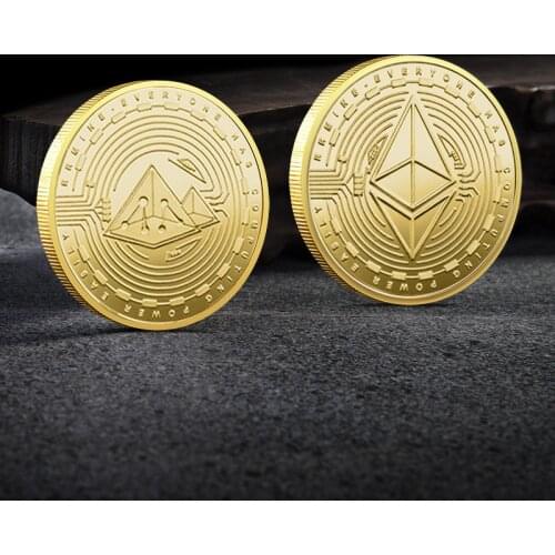 CO12 ETH Ethereum Coin Metal Physical Gold or Silver Commemorative Digital Money Crypto Coin We Trust in Digital Fans Collection
