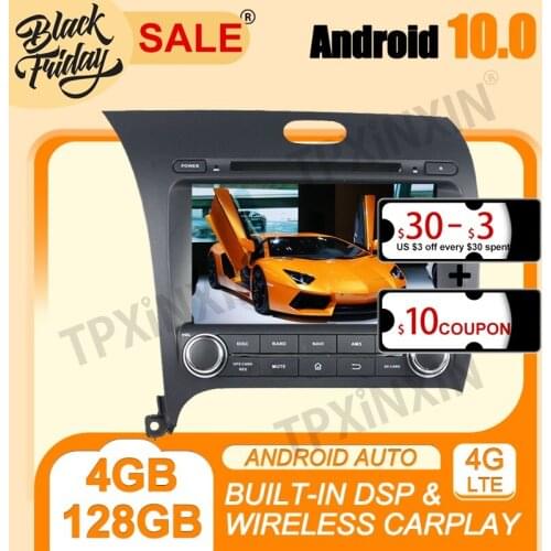 Android 10.0 PX6 IPS Carplay 4G+128G For KIA Cerato K3 Forte 2013 Multimedia Player Auto Radio Tape Recorder GPS Navi Head Unit