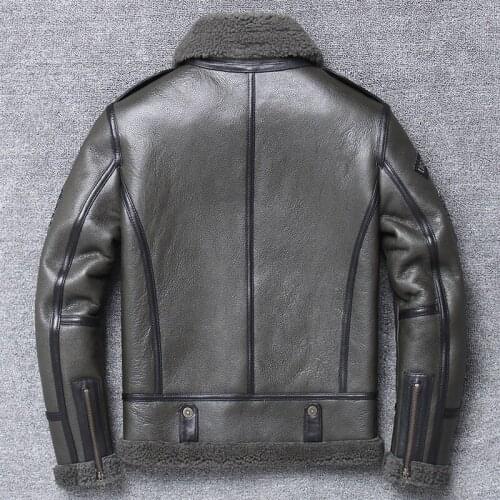 Leather Mens Jacket Winter 200% Real Leather Jacket Men Sheepskin Coat Genuine Leather Shearling Jackets Wool Lining 9902
