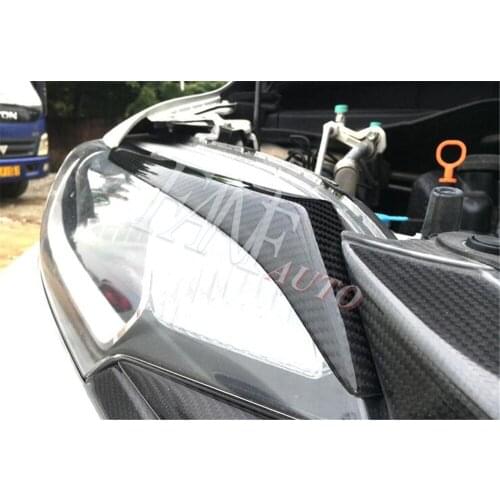 Carbon Fiber Headlight Cover Eyelids Eyebrows for Honda FIT Jazz 2014-2019