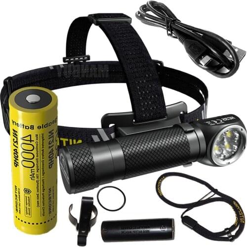 Nitecore 2700 LMs HC35 Rechargeable 4 x CREE XP-G3 S3 LED Headlamp + 4000mAh Battery Flashlight for Camping Travel Free Shipping