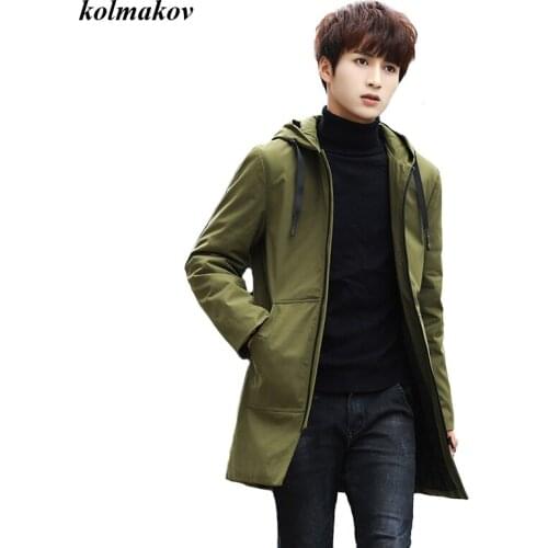 New Arrival Winter Men Boutique Cotton Padded Clothes Fashion Casual Solid Hat Collar Zippers Mens Cotton-padded Trench M-6XL