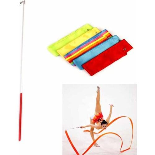 New 6m Rhythmic Gymnastics Ballet Streamer Twirling Rod Gym Dance Ribbon Stick Art