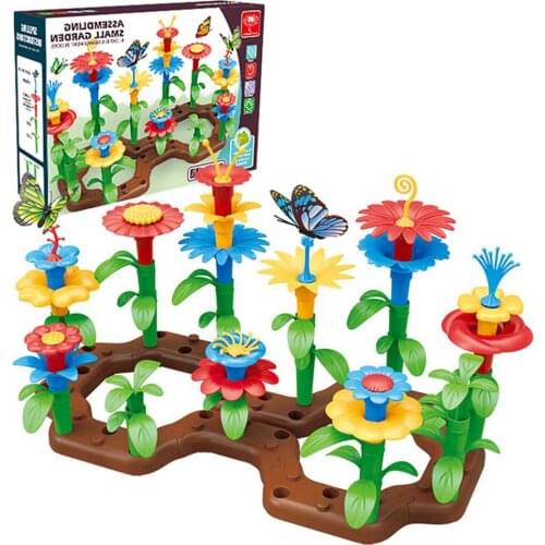 New Garden Building Brick Toy Set DIY Educational Colorful Flower Arrangement Toys Stacking Game Pretend Play Toy Set Kids Gift
