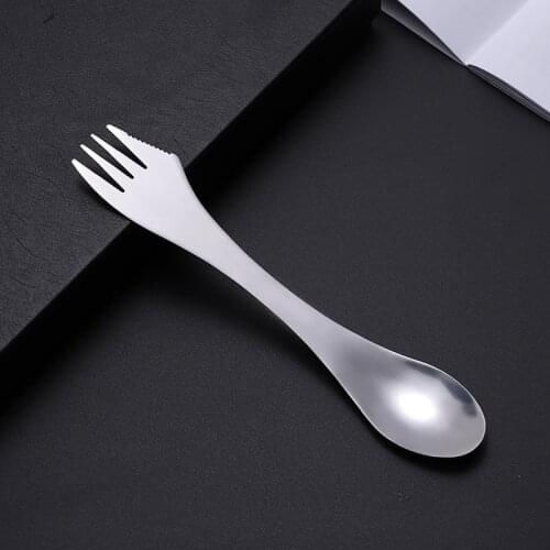 Picnic Hike Outdoor Tableware Long Cutlery Spork Fork Spoon Travel Portable Camp Flatware Cookware Backpack Ti Titanium Utensil