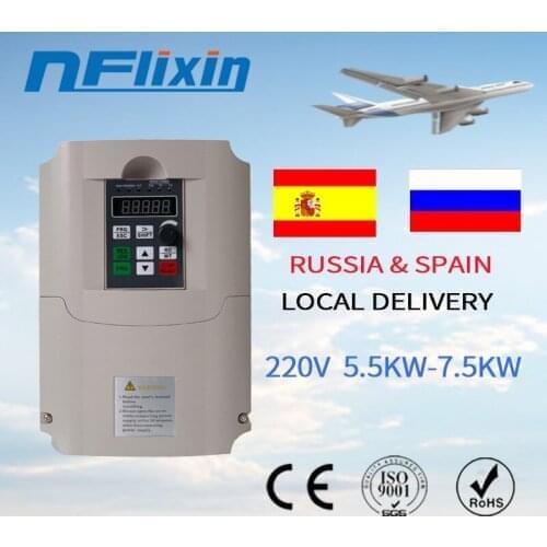 220V 5.5KW Frequency Inverter for Water Pump Frequency Converter With Dual Fan 1 Phase Input & 3 Phase Output AC Drives