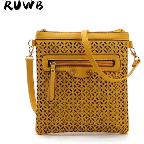 RUWB Fashion small crossbody bags for women 2020 winter hollow out clutch purses shoulder bag lady street casual messenger bags