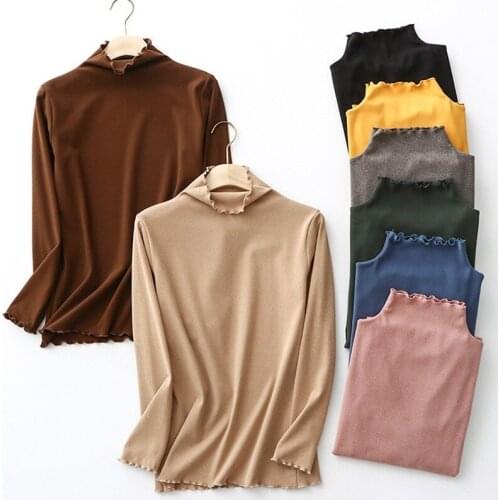 Womens Oversize Knitted Sweaters Fashion 2020 Autumn Winter Slim Soft High Collar Long Sleeve Tops Pullover Wool Sweater Female