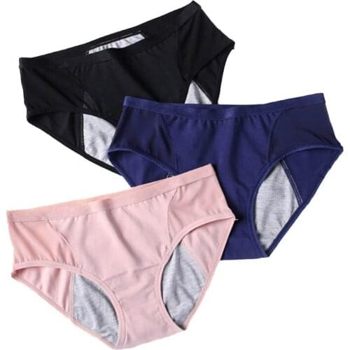Women Sexy Breathable Physiological Period Leak Proof Menstrual Panties Cotton Seamless Solid Hollow Elasticity Underwear Breifs