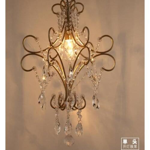 Vintage Kitchen lamp chandelier LED corridor Coffee shop indoor lighting fixtures passway hanging light mini crystal chandeliers