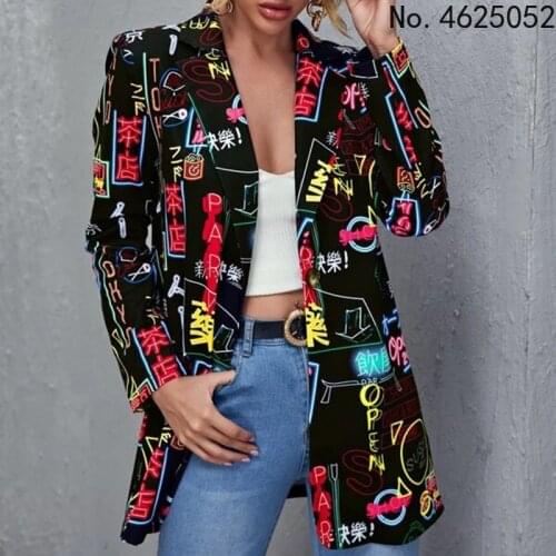 Fashion Trend Women Lapel Leopard Print Long Sleeves Suit Jacket Elegant Fall Winter Office Lady Cardigan Coat Casual Streetwear