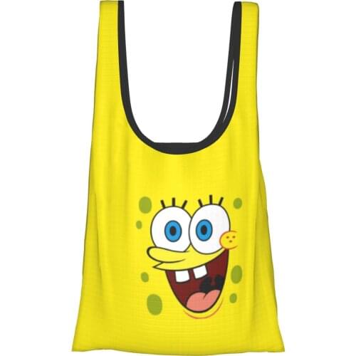 Sponge3 Bag Women Cheap Fold eco-friendly Bag cartoons Ins Storage Bag