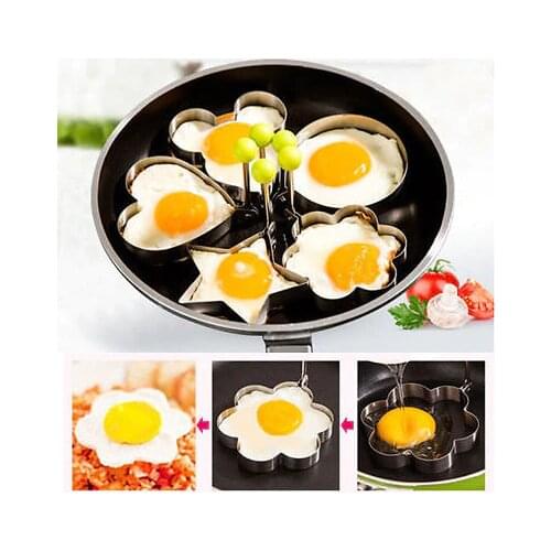 1pc Stainless Steel Pancake Mold Fried Egg Shaper Egg Mold Omelette Cake Tools Kitchen Gadgets Four Shapes Optional