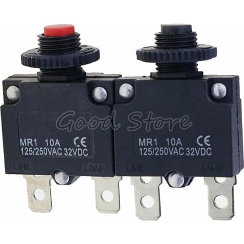 1PCS thermal switch circuit breaker MR1 10A 125/250VAC 32VDC overload switch overload protector