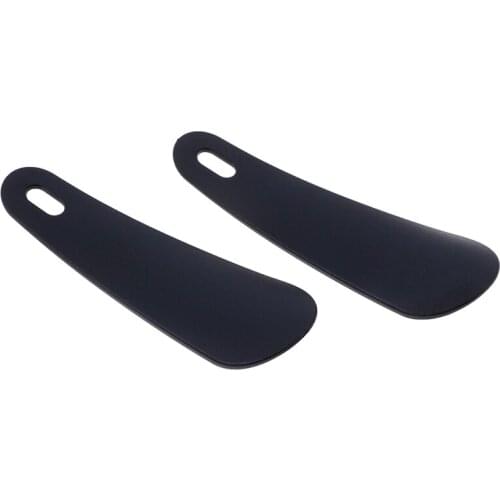 2Pcs Professional Black 11cm Shoe Lifter Tool Plastic Shoe Horn Spoon Shoehorn Handle Shoehorn