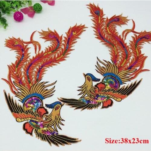 20pcs Iron On Patch For Clothing Phoenix Sticker Embroidery Patches parches Sweater Fabric Patchwork Appliqued Badge Accessories