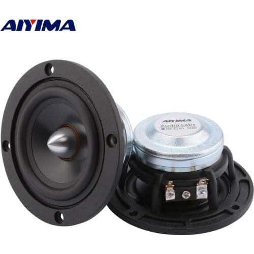 AIYIMA 2Pcs 3Inch Mid Range Speaker Driver 4 8 Ohm 15W Full Range Sound Music Speaker Bullet Head Aluminum Car Loudspeaker