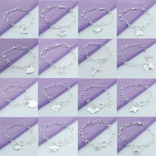 Beautiful Fashion Bracelet 925 Sterling Silver Charm Bracelet Gorgeous Jewelry Silver Chain Women Gift Party