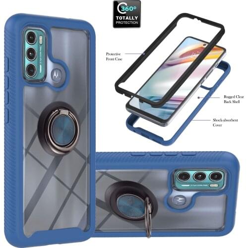 For Motorola Moto G60 Case Hard PC HD Transparent With Ring protective back Cover Case for Moto G100 G30 G10 G10Power g60 shell