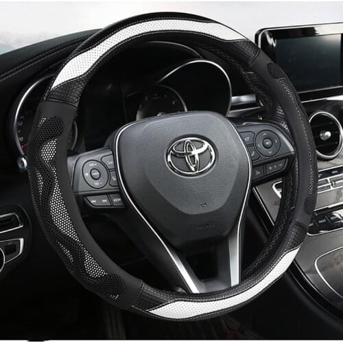 Car Steering-wheels Cover 37 38cm 15" for toyota camry corolla axio altis rav4 4Runner C-HR Fortuner Harrier Highlander Kluger
