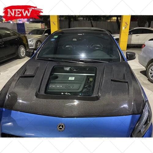 FOR CAL W176 A45 IMP STYLE CARBON FIBER HOOD TRIM BODY KIT TUNING PART W176 CARBON BONNET RACING