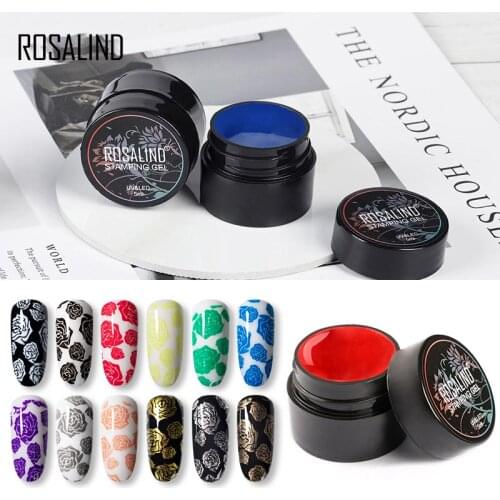 ROSALIND Black White Nail Stamping Polish 5ml Gel Nail Polish Manicure Printing Color Soak Off Gel Varnish For Nail Art Gellak