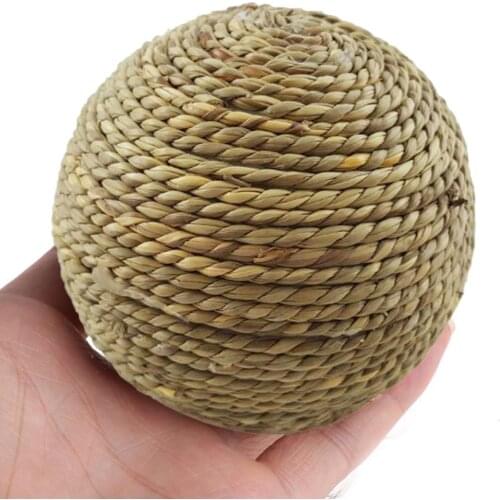 Rabbit Chewing Toy Natural Grass Ball Small Pet Teeth Cleaning Toys Rabbits Cats Small Rodents Teeth Grinding Toy Pet Supplies