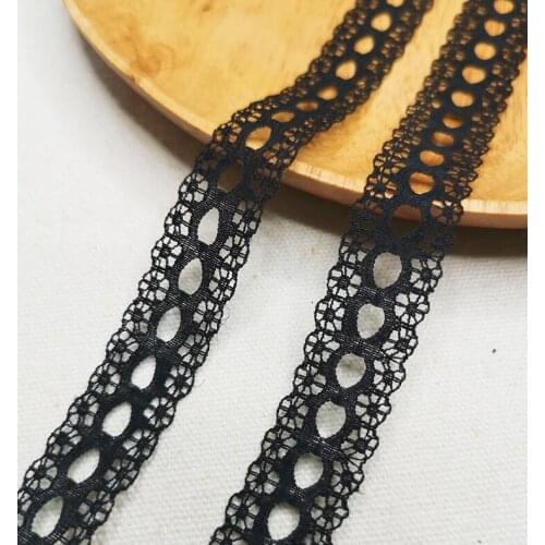 10 meters Lace trim 16mm width thin black lace fabric ribbon headband/garment/clothes accessories