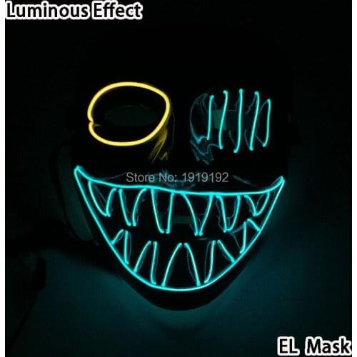 Bar Night Party Mask Flashing Bloody Scared One-eye Sawtooth Mask Halloween Glow Party Supplies Easter Grand Event Decoration