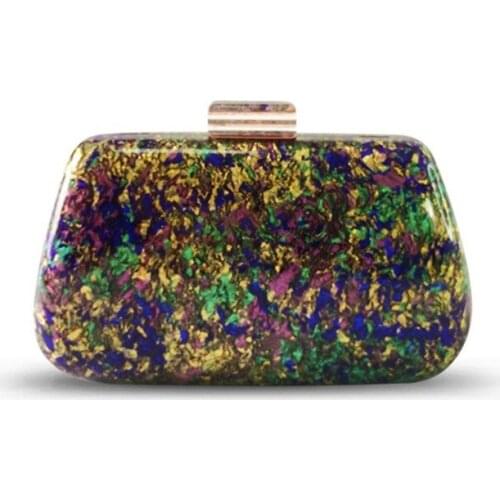 Metallic Acrylic Dinner Bag Evening Clutch Messenger Bag Purses and Handbags Luxury Designer Genuine Leather Mini Bag