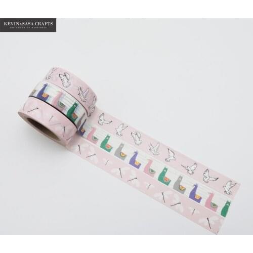 New Pink Printing Washi Tape Quality Stationery Diy Scrapbooking Photo Album School Tools Kawaii Scrapbook Paper Stickers Gift