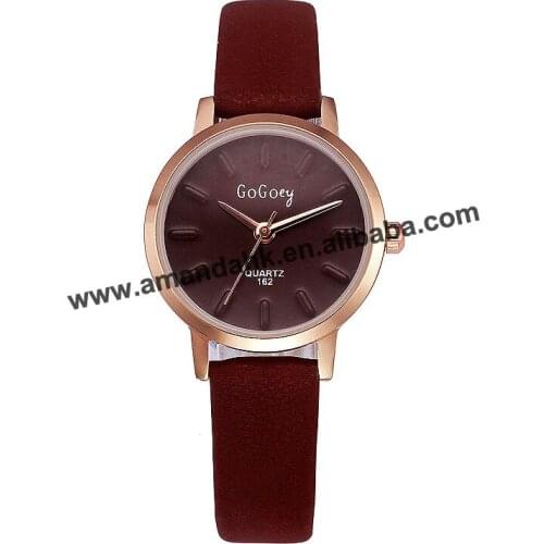 Wholesale hot sale heart lady leather watch for women rose gold case watch quartz hot fashion women casual elegance style watch