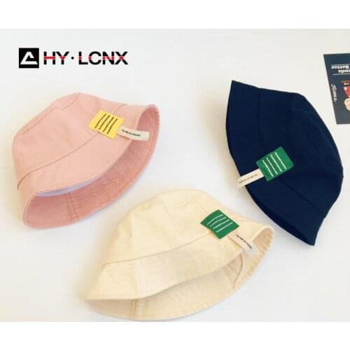 Summer New Korean Children Cotton Breathable Solid Color Sun Bucket Hat Boy Girl Outdoor Leisure Travel Foldable Fisherman Hat