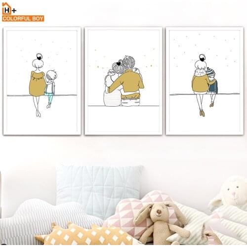 Couple Baby Happy Family Love Quotes Wall Art Canvas Painting Nordic Posters And Prints Wall Pictures Kids Room Bedroom Decor