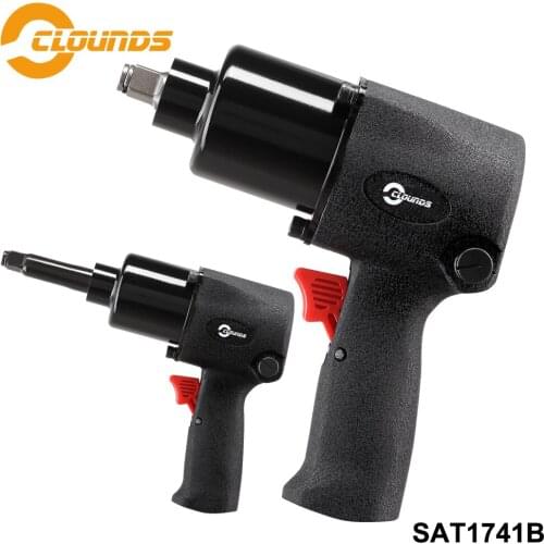 SAT1741B 1/2" Drive Pneumatic 1/2" Air Impact Wrench Kit Set Front Exhaust Twin Hammer Air Wrench