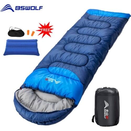 BSWOLF Camping Sleeping Bag Ultralight Waterproof 4 Season Warm Envelope Backpacking Sleeping Bag for Outdoor Traveling Hiking