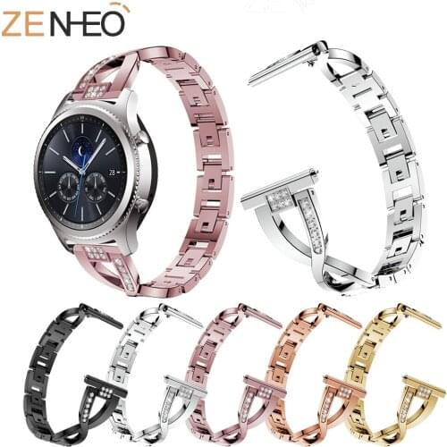 22mm X White Diamond Band Straps For Samsung Gear S3 Replacement Watch Strap Wrist For Huami Amazfit GTR47mm Watch Band Bracelet