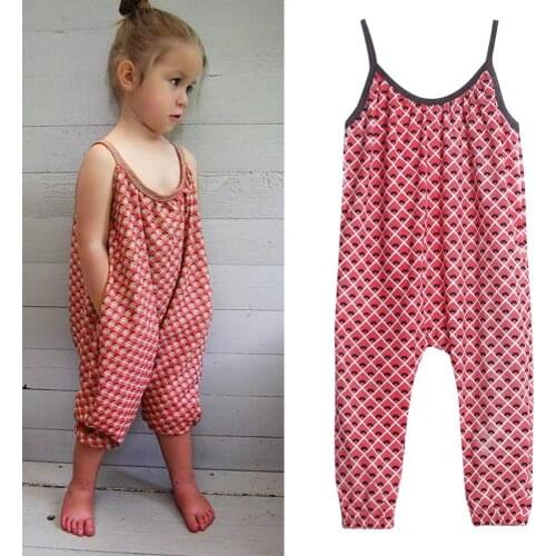 Street Fashion Girl Summer Kids Children Clothing Sets Cotton Sleeveless Polka Dot Strap Baby Girls Jumpsuit Clothes Sets Outfit