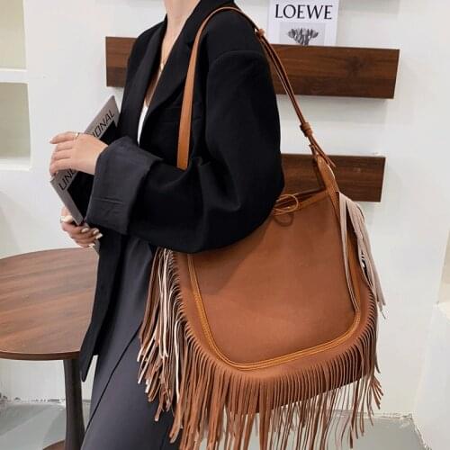 Vintage Handbags Women Bags Designer Tassel Female Shoulder Bag Sac A Main Travel Crossbody Bag for Ladies Tote Bolsa Femininas