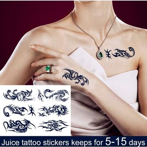 Waterproof Temporary Juice Tattoo Sticker Scorpion Dragon Phoenix Insect Animal Flash Tatoo Fake Tatto Art for Men Women