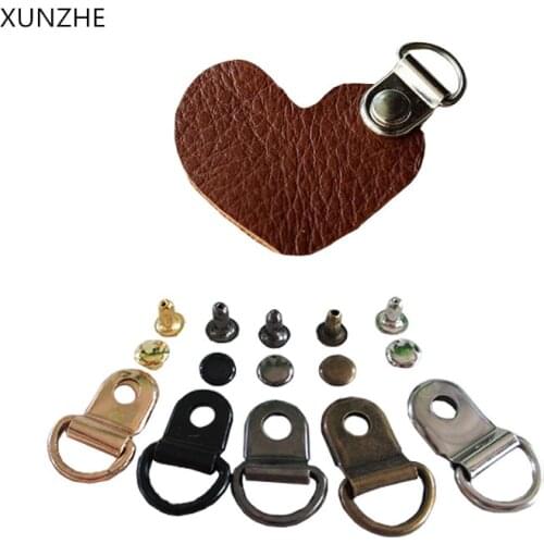XUNZHE 20Pcs 9*14mm D Ring Buckle Rhinestheses Boot Eyes Footwear Footwear Repair Leather Handy Keychain Bag Accessories