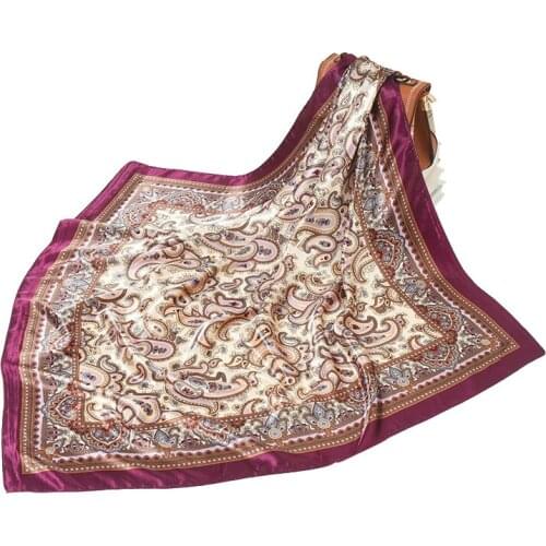 Spring and Summer Womens Shawl Retro Cashew Printing 90*90cm Big Square Scarf Temperament Decorate Female Sex Headdress