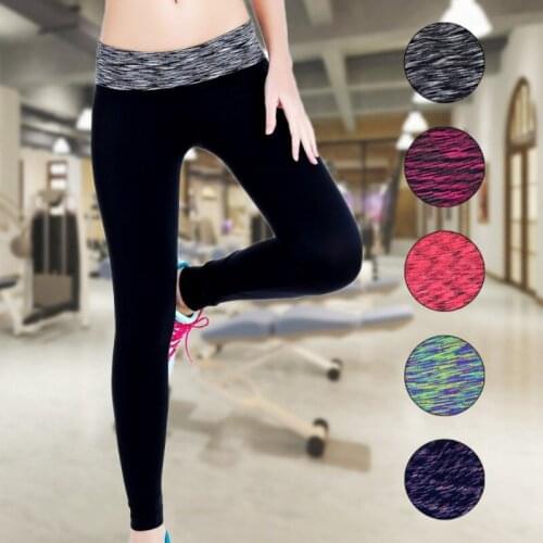 Womens slim high-elastic yoga cropped trousers Outdoor quick-drying tight-fitting sports professional section dyed fitness pant